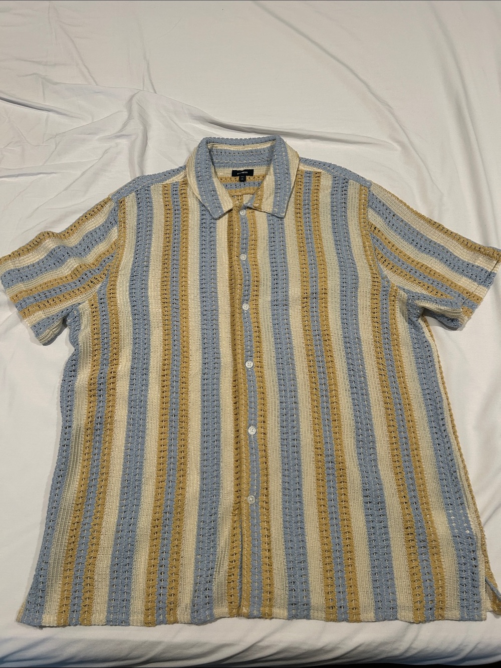 Express men’s crochet button down